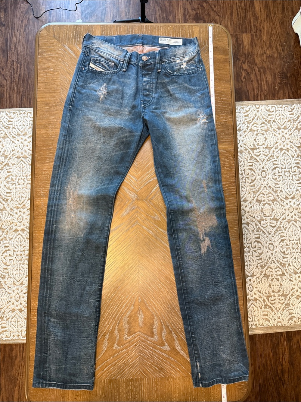 Diesel Women’s Distressed Blue Distressed Straight Jeans